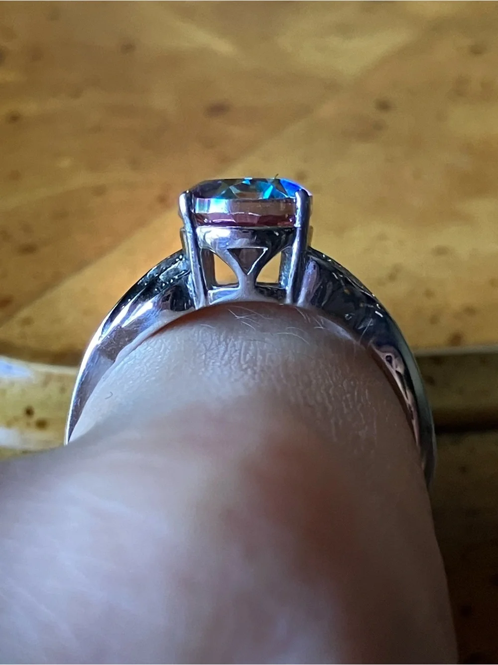 Northern Lights Quartz Diamond Ring Size 9